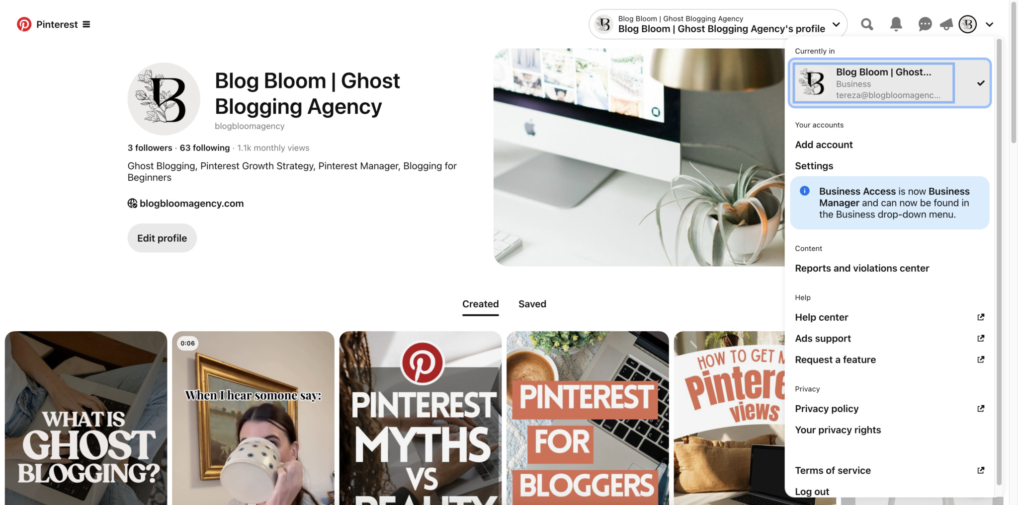 How to Switch Accounts on Pinterest in 2024 - Blog Bloom