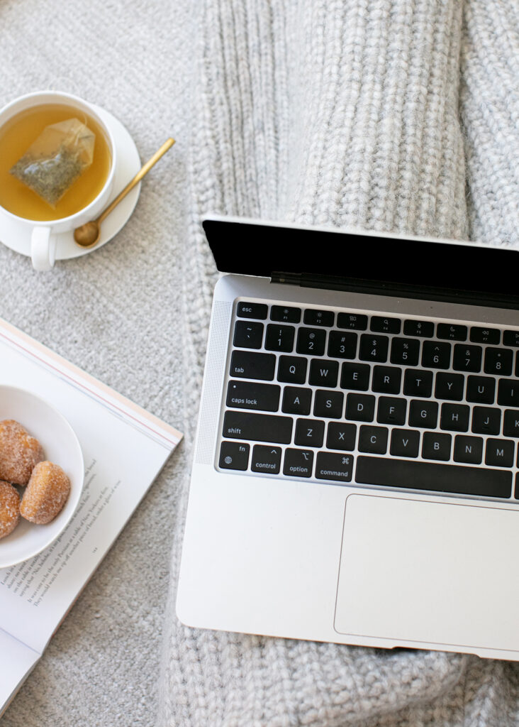 laptop with cookies and tea - can i look at pinterest without an account