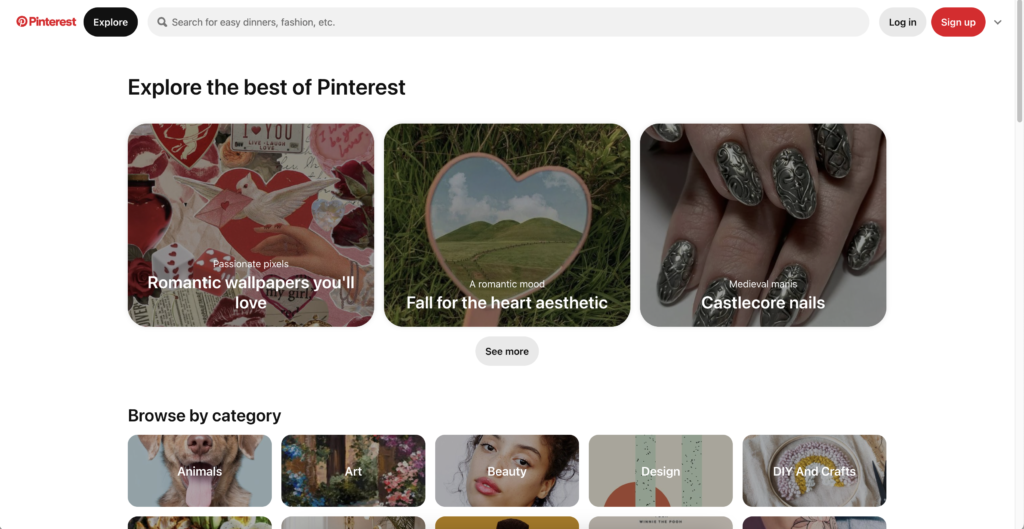 pinterest explore page - can i look at pinterest without an account