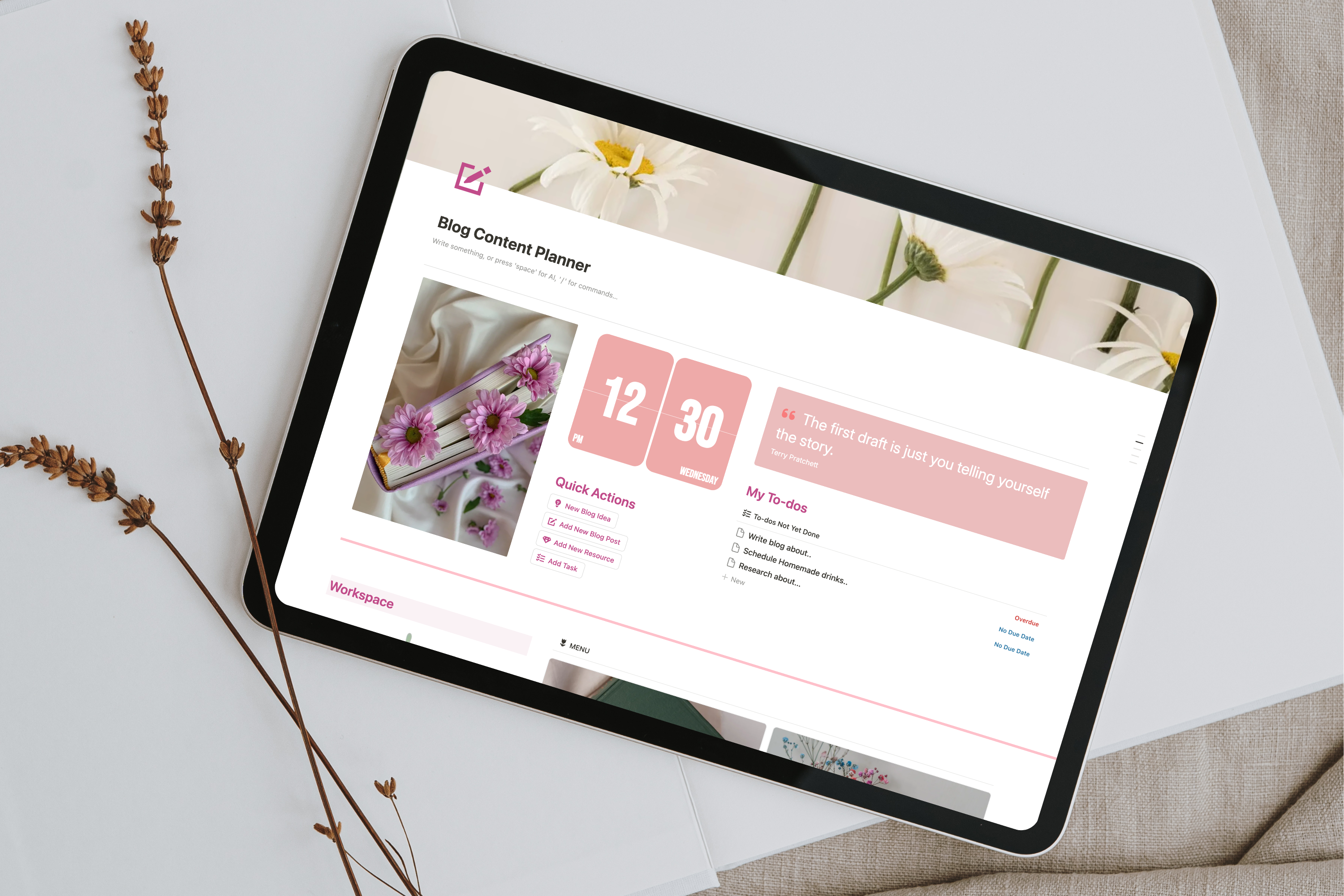 notion blog content planner