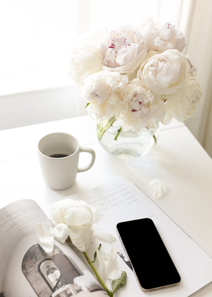 a phone on top of the magazine