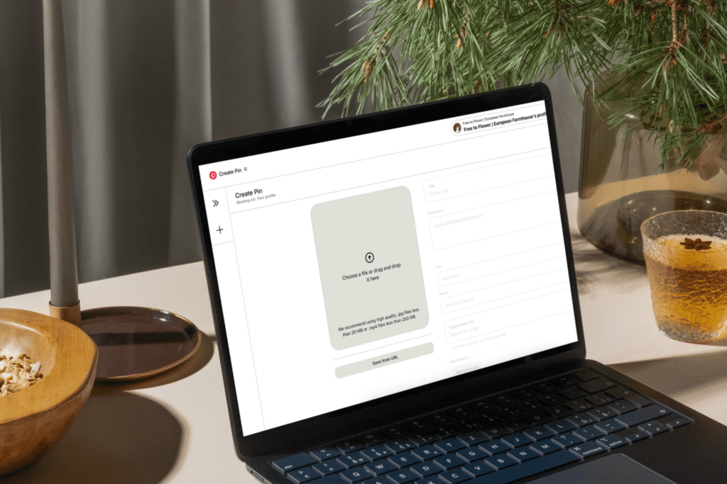 a laptop with pinterest's native scheduler