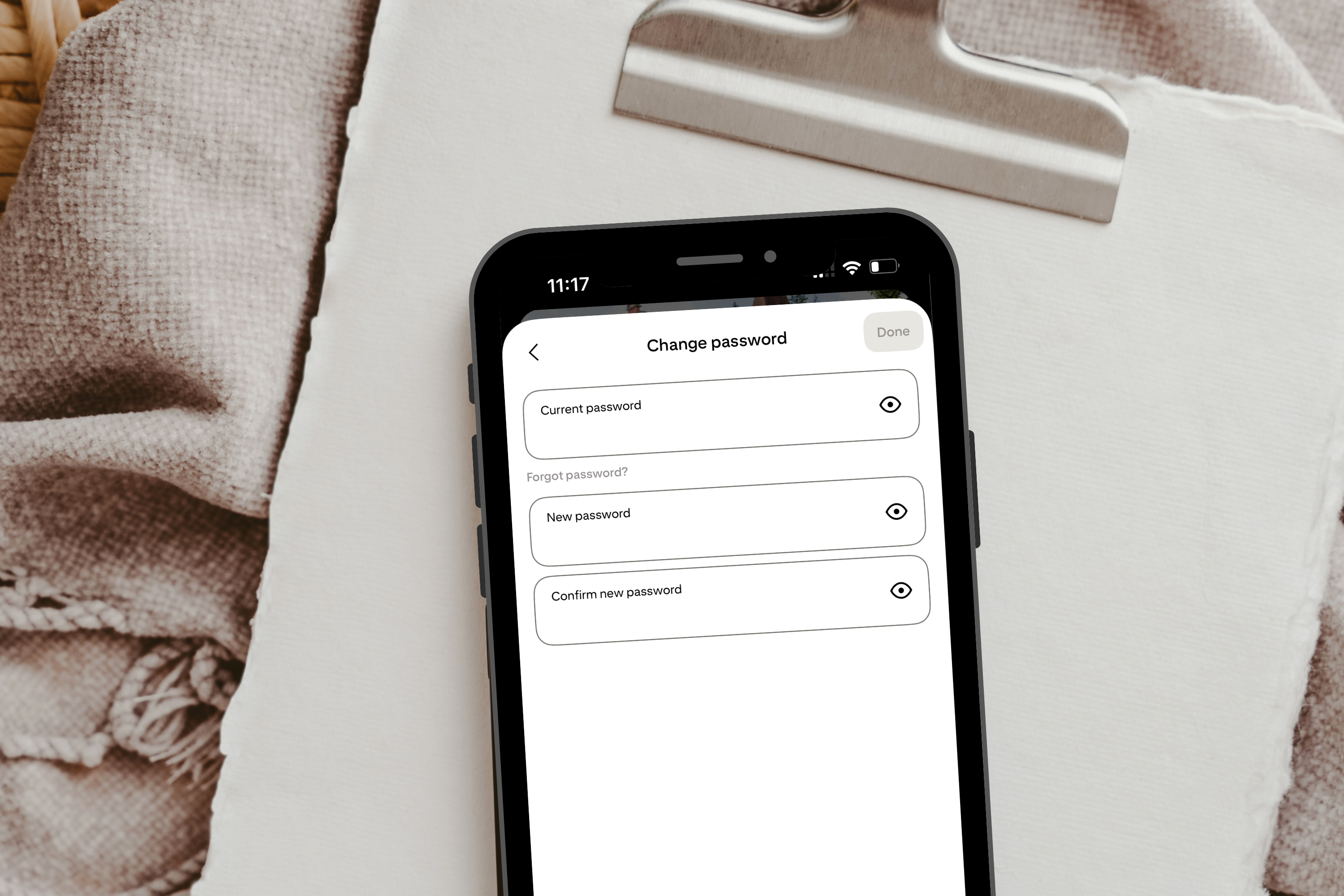 how to change password on pinterest using mobile